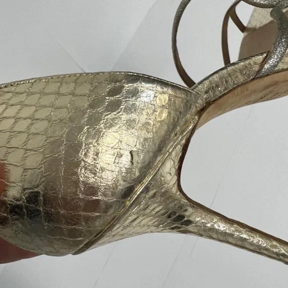 Jimmy Choo Straits D’Orsay Gold Heels - Picture 6 of 14